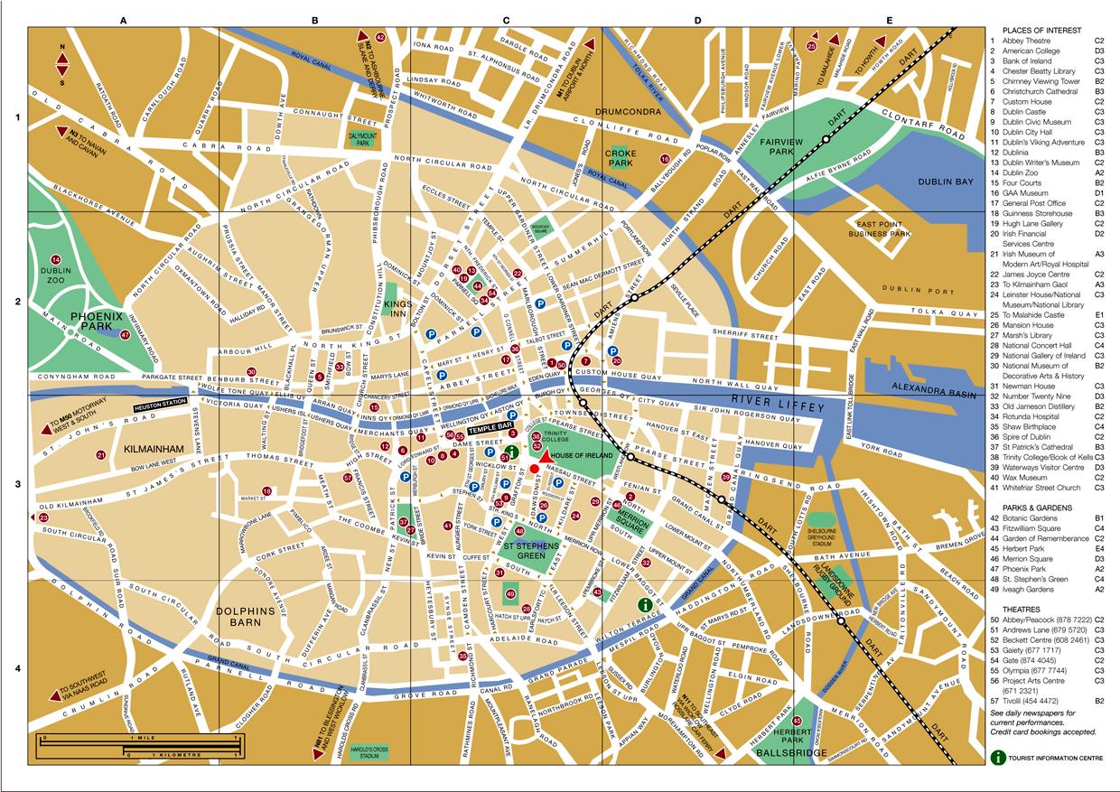 karta dublina Dublin city map   karta centra grada Dublin (Irska) karta dublina