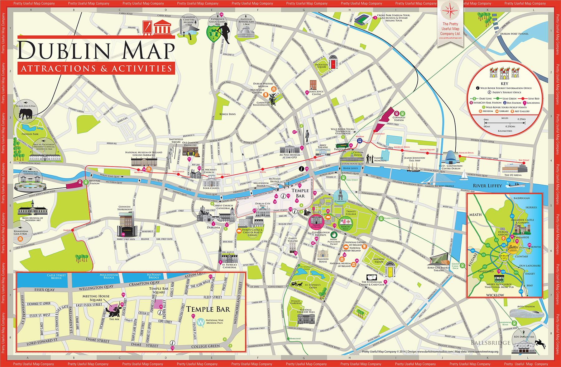 karta dublina Turistička karta Dublin   kartice znamenitosti Dublina (Irska) karta dublina