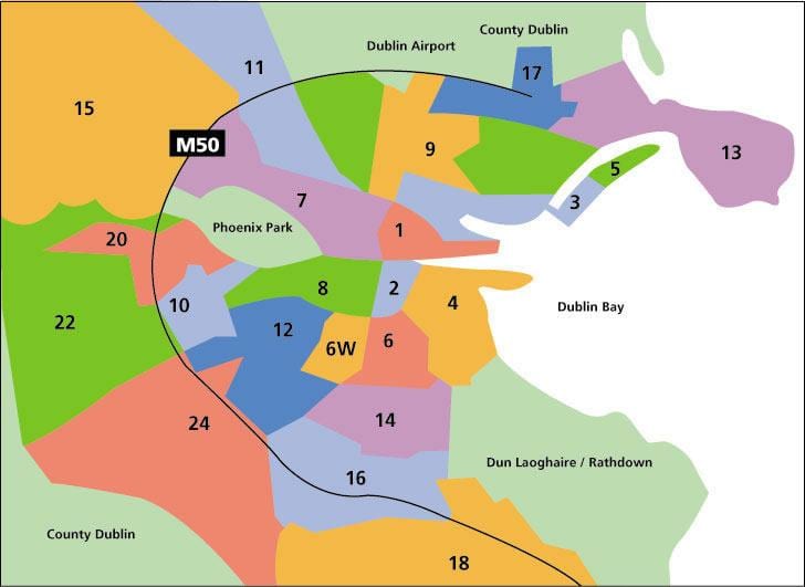 karta Dublin području