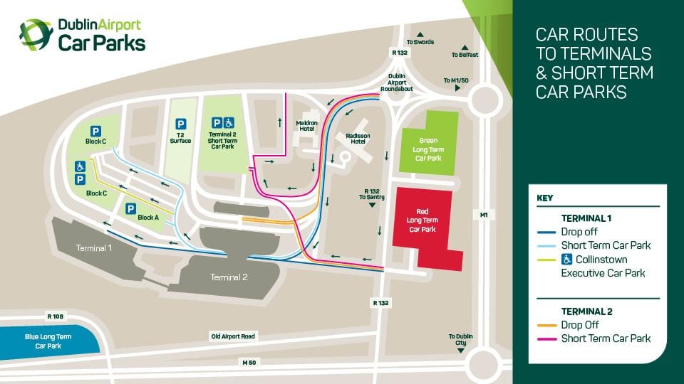 karta Dublin zračna luka terminal 2