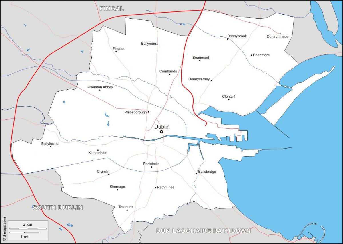 karta okolice Dublina
