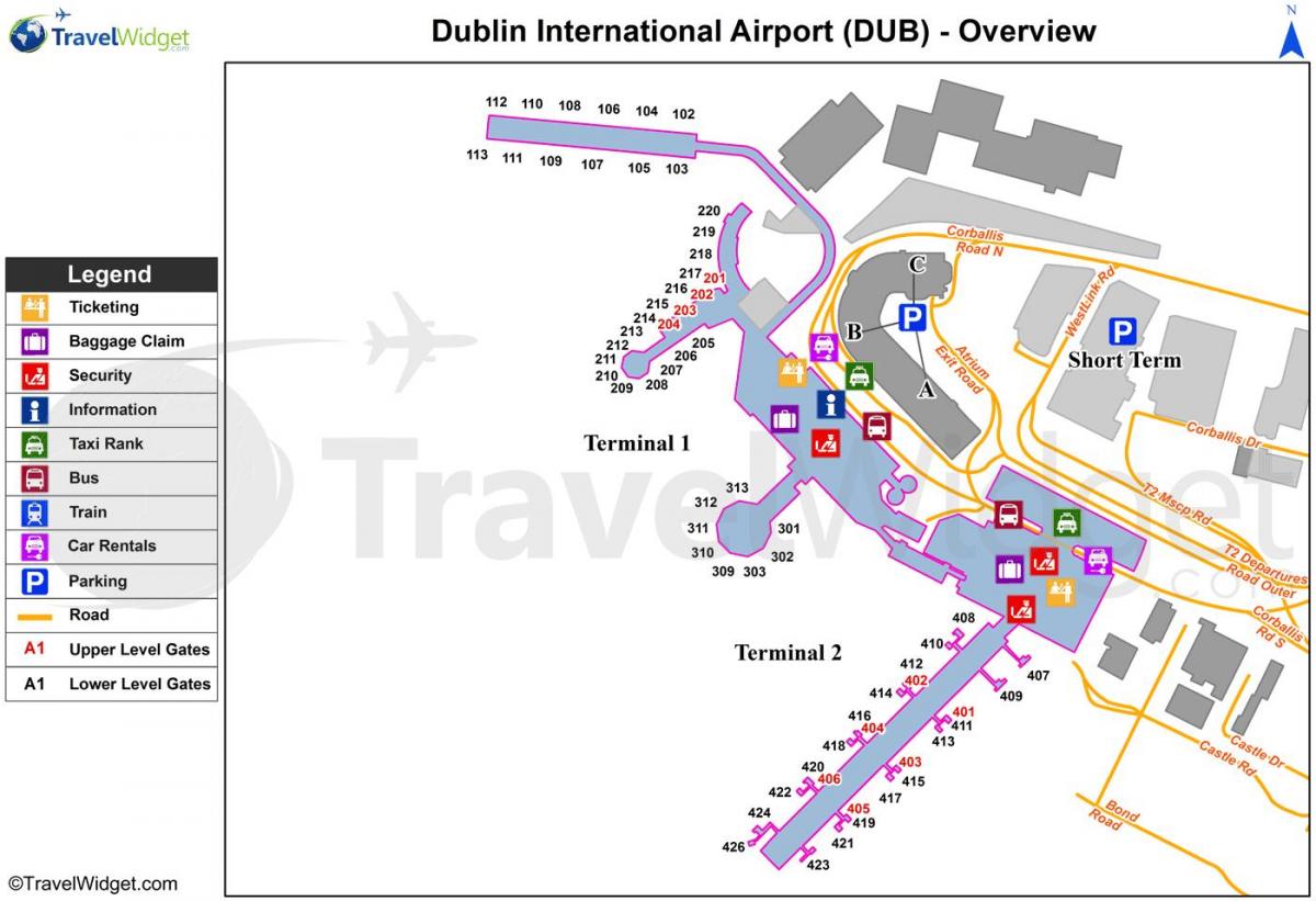 karta zračna luka Dublin